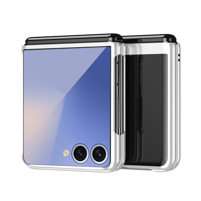 For Samsung Galaxy Z Flip8 Case Clear PC Electroplating Hard Phone Cover - Silver - 2