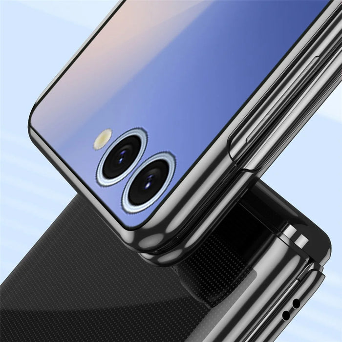 For Samsung Galaxy Z Flip8 Case Clear PC Electroplating Hard Phone Cover - Silver - 4