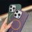 For iPhone 16 Pro Magnetic Case Corrugated Texture Hard PC Phone Protective Cover - Dark Green - 3
