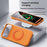 For iPhone 17 Pro Magnetic Case Rotating Kickstand Matte Texture Anti-Fingerprint PC + TPU Shockproof Phone Cover - Orange - 3