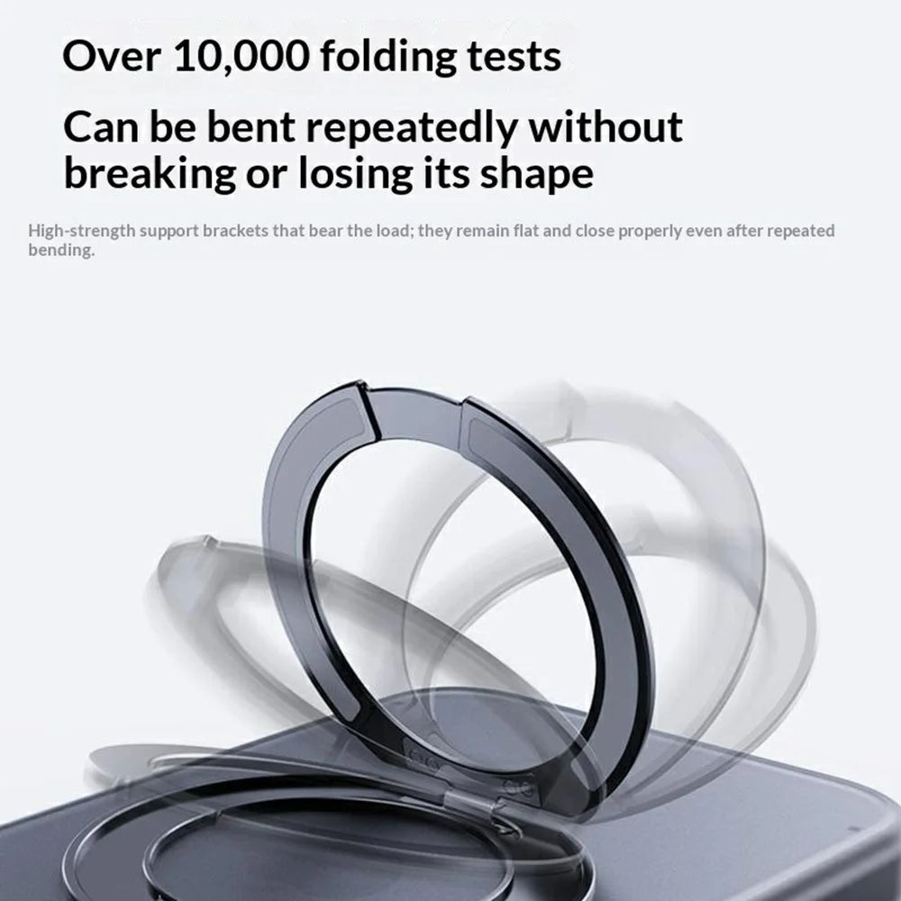 For iPhone 17 Pro Magnetic Case Rotating Kickstand Matte  PC + TPU Phone Cover - Transparent Black - 3