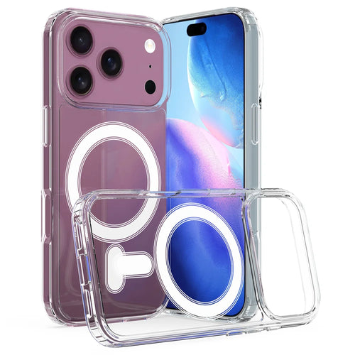 For iPhone 18 Pro Max / 17 Pro Max Clear Phone Magnetic Case TPU + Acrylic Back Cover - Clear - 1