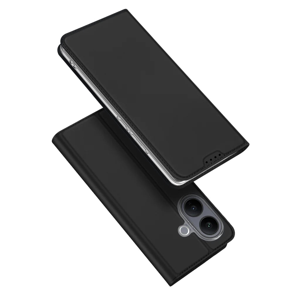 DUX DUCIS for vivo V60 Lite 5G / vivo V60 Lite 4G / vivo V70 Lite 5G Skin Pro Series Case Leather Stand Cover Card Holder - Black - 1