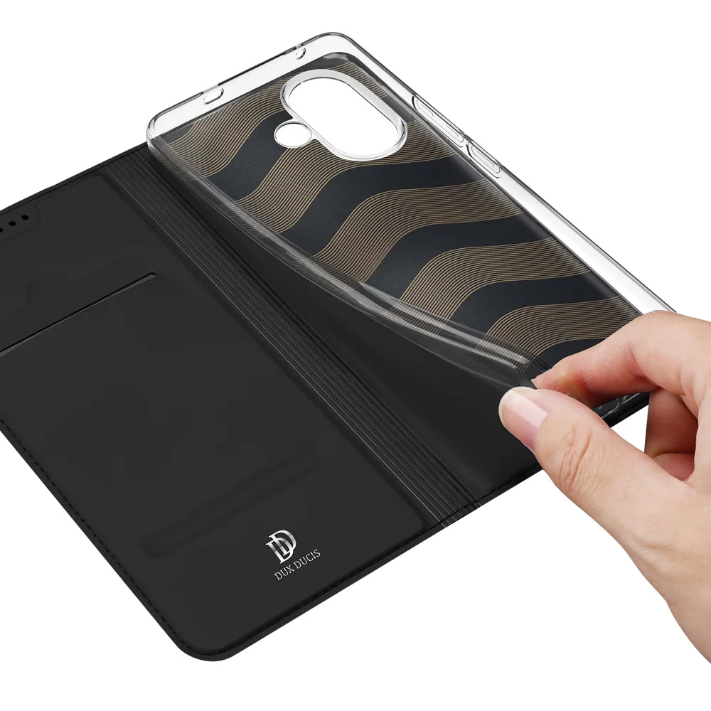 DUX DUCIS for vivo V60 Lite 5G / vivo V60 Lite 4G / vivo V70 Lite 5G Skin Pro Series Case Leather Stand Cover Card Holder - Black - 7