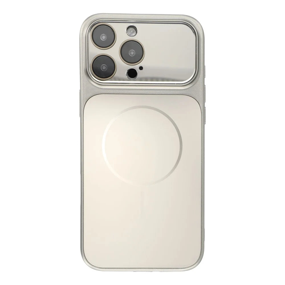 For iPhone 15 Pro Magnetic Case AG Matte PC + TPU Shockproof Phone Cover with Lens Film - Grey - 3