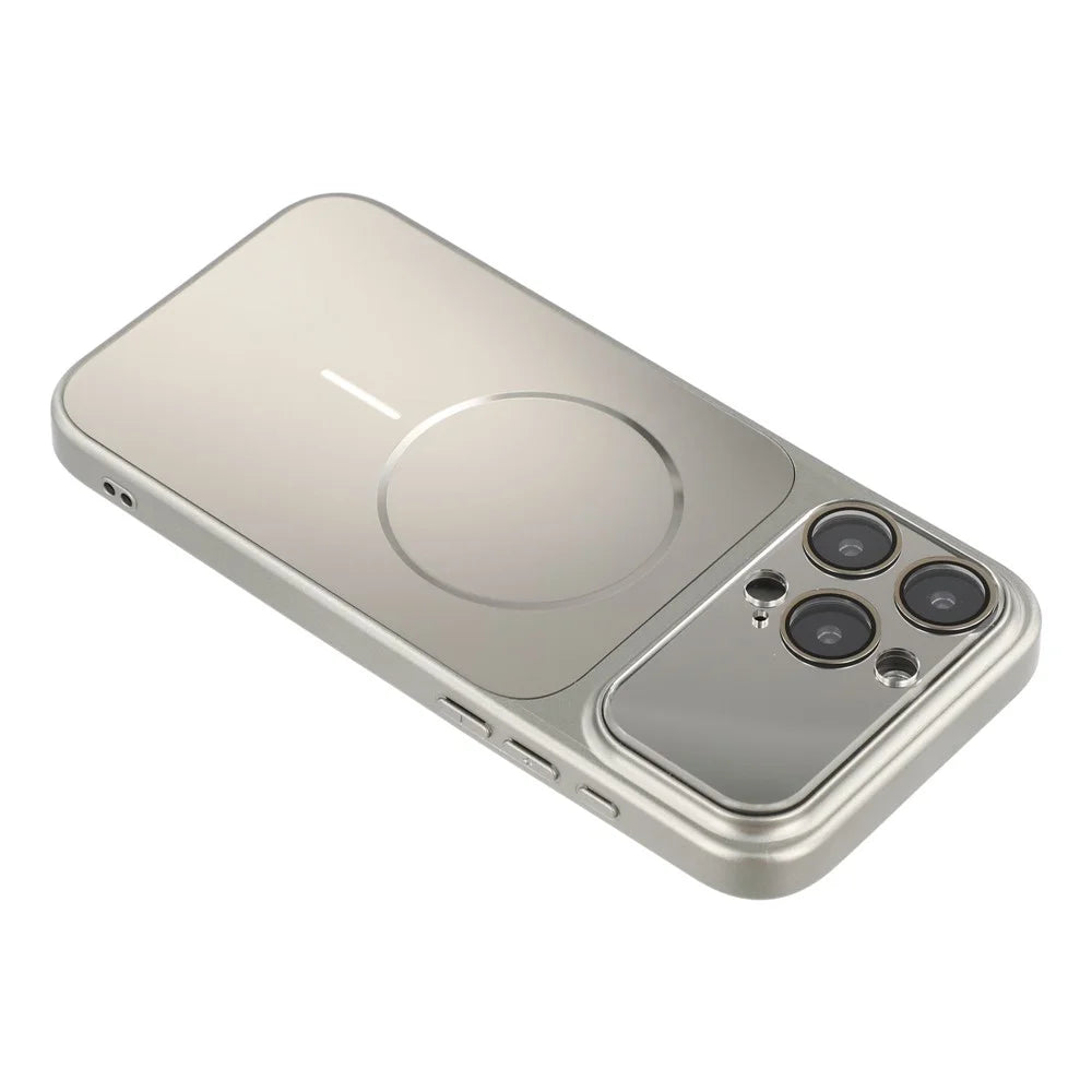 For iPhone 15 Pro Max Magnetic Case AG Matte PC + TPU Shockproof Phone Cover with Lens Film - Grey - 5