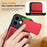 For iPhone 16 Case with Slide Lens Cover Rotatable Kickstand Shockproof TPU + PC Phone Shell - Red - 5