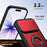 For iPhone 16 Case with Slide Lens Cover Rotatable Kickstand Shockproof TPU + PC Phone Shell - Red - 7