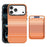 For iPhone 17 Pro Max Magnetic Case Rainbow Gradient Leather Coated TPU + PC Phone Cover with Card Holder - Orange - 1