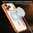 For iPhone 17 Pro Max Magnetic Case RFID Blocking Card Slots Leather Cover - Orange - 3