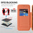 For iPhone 17 Pro Max Magnetic Case RFID Blocking Card Slots Leather Cover - Orange - 4