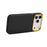 DENIOR A26+1 For iPhone 17 Pro Max Magnetic Case Woven Texture Genuine Cow Leather Coated PC TPU Phone Cover with Metal Lens Frame - Black - 5