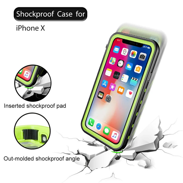 REDPEPPER Dot+ Series For iPhone X  /  XS 5.8 inch Underwater Phone Case IP68 Waterproof Shockproof Dustproof TPU+PC Cover - Black - 4