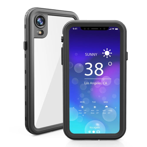 REDPEPPER Dot+ Series For iPhone XR 6.1 inch Underwater Phone Case IP68 Waterproof Shockproof Dustproof TPU+PC Cover - Black - 1