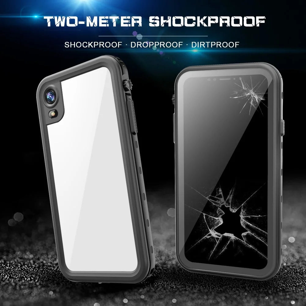REDPEPPER Dot+ Series For iPhone XR 6.1 inch Underwater Phone Case IP68 Waterproof Shockproof Dustproof TPU+PC Cover - Black - 4