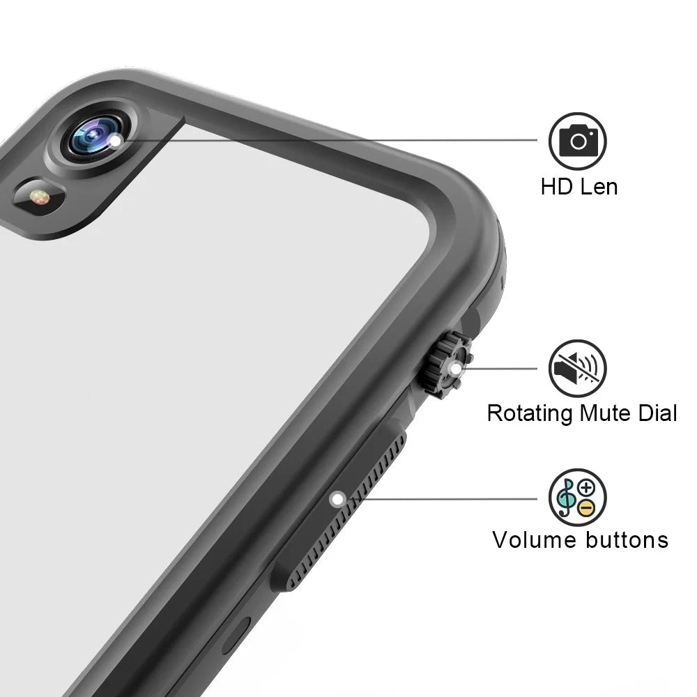 REDPEPPER Dot+ Series For iPhone XR 6.1 inch Underwater Phone Case IP68 Waterproof Shockproof Dustproof TPU+PC Cover - Black - 7