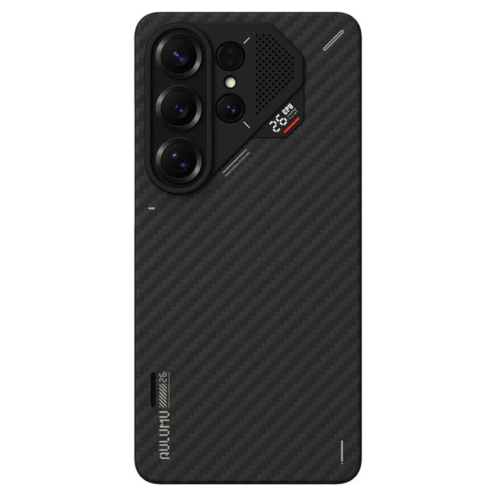 AULUMU For Samsung Galaxy S26 Ultra Aramid Fiber Case Ultra Thin Magnetic Phone Cover with Real-Time Temperature Monitoring - Black - 2