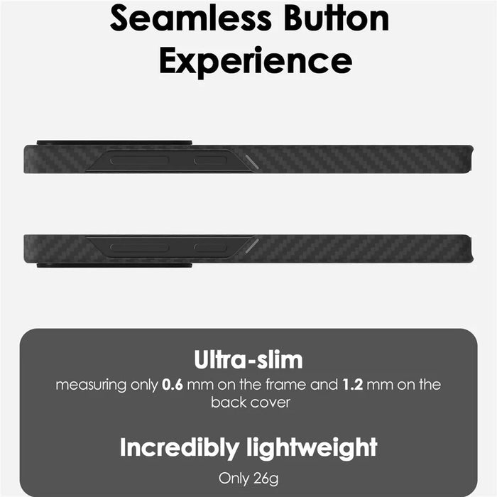AULUMU For Samsung Galaxy S26 Ultra Aramid Fiber Case Ultra Thin Magnetic Phone Cover with Real-Time Temperature Monitoring - Black - 5