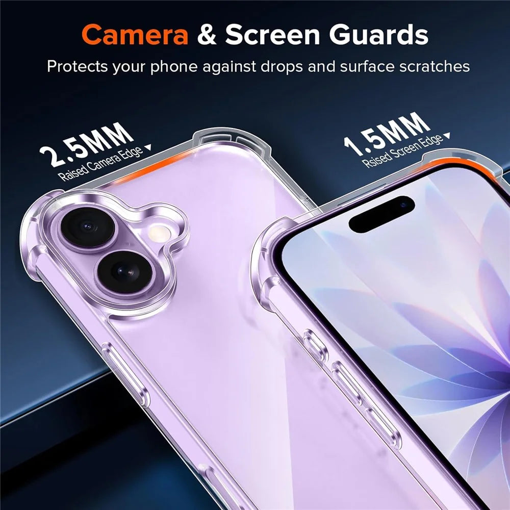 For iPhone 17 Case Military Grade Drop Protection Acrylic + TPU Phone Cover - Transparent - 2