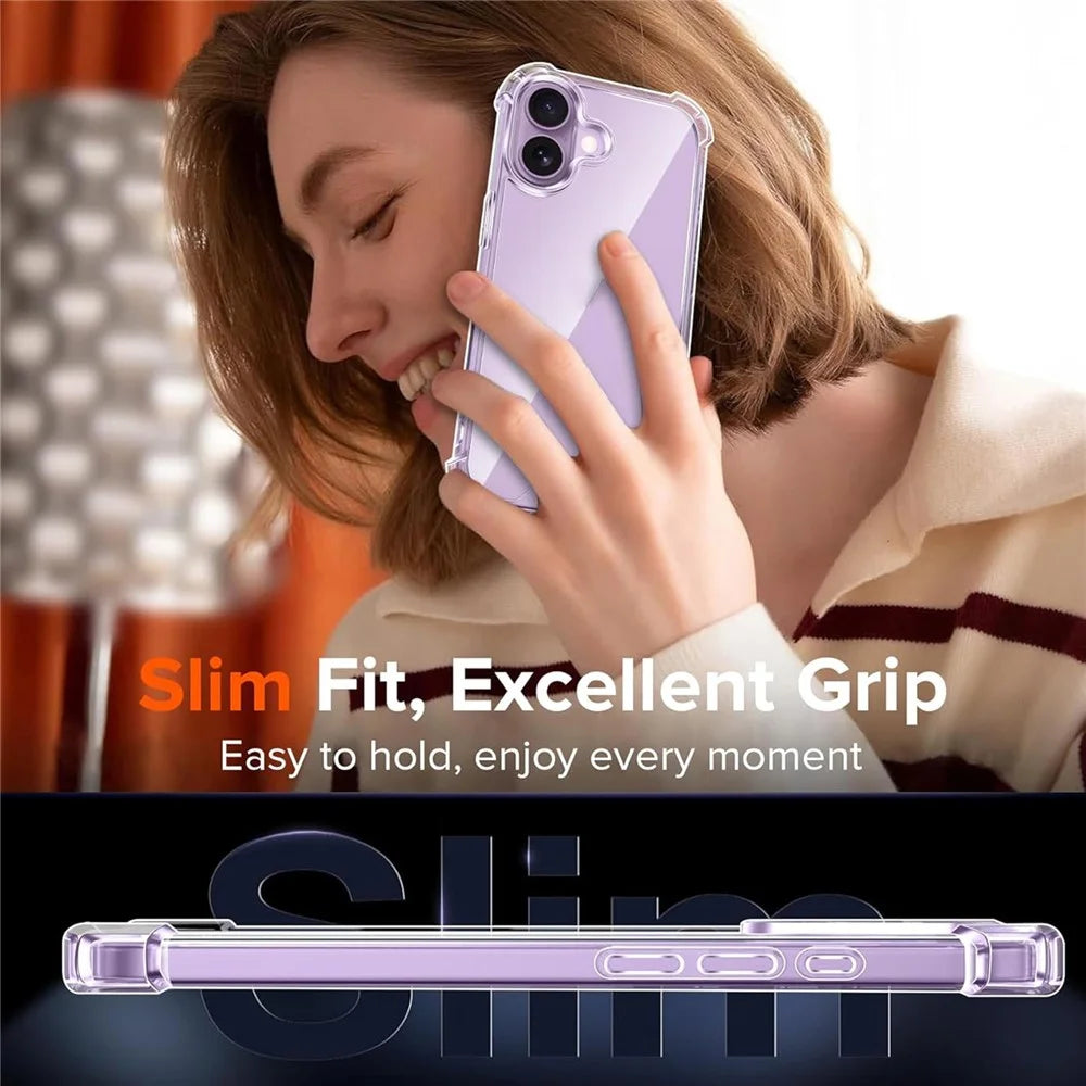 For iPhone 17 Case Military Grade Drop Protection Acrylic + TPU Phone Cover - Transparent - 4