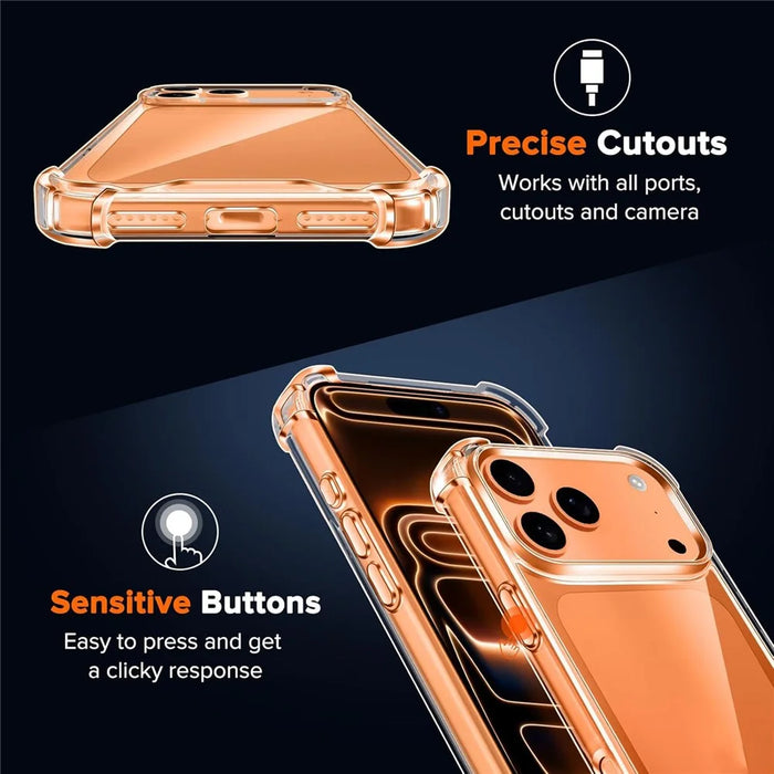 For iPhone 17 Pro Max Case Military Grade Drop Protection Acrylic + TPU Phone Cover - Transparent - 7