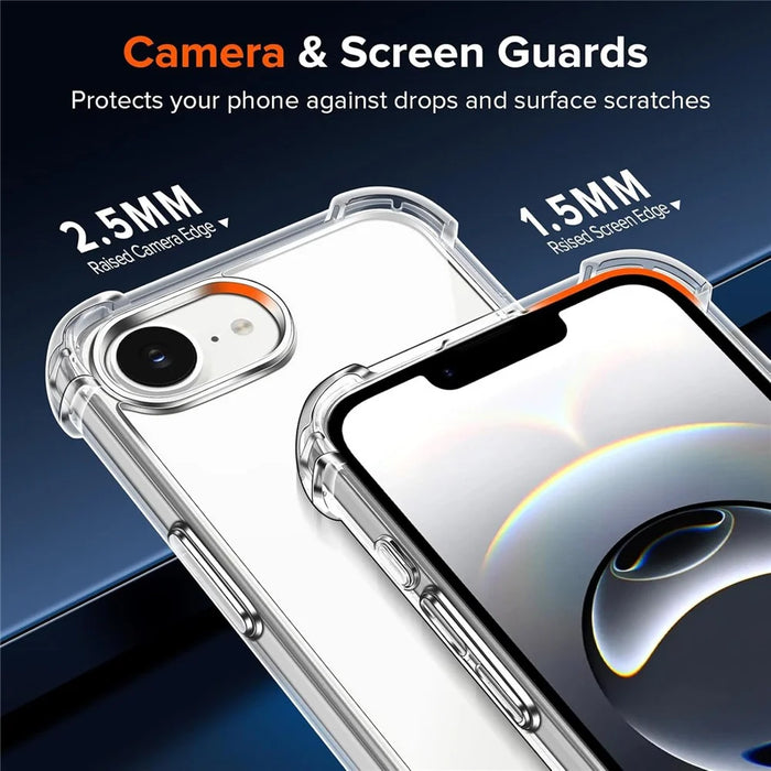 For iPhone 17e / 16e Case Military Grade Drop Protection Acrylic + TPU Phone Cover - Transparent - 6