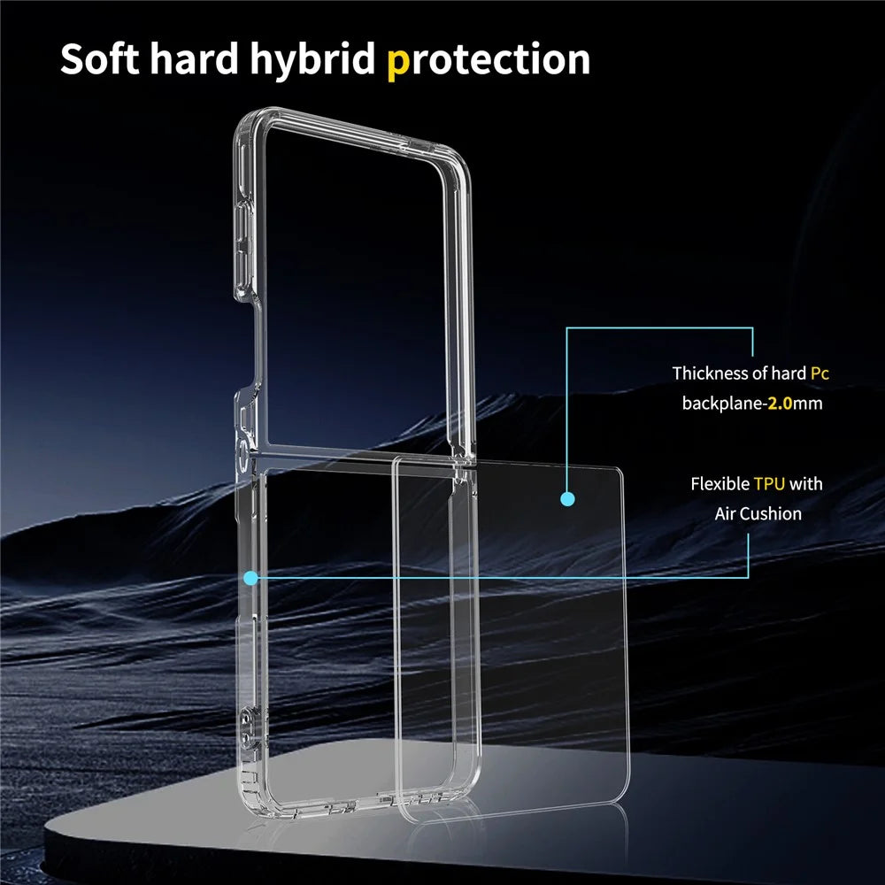 For Samsung Galaxy Z Flip8 Clear Phone Case TPU+Acrylic Shockproof Phone Back Cover - Transparent - 4