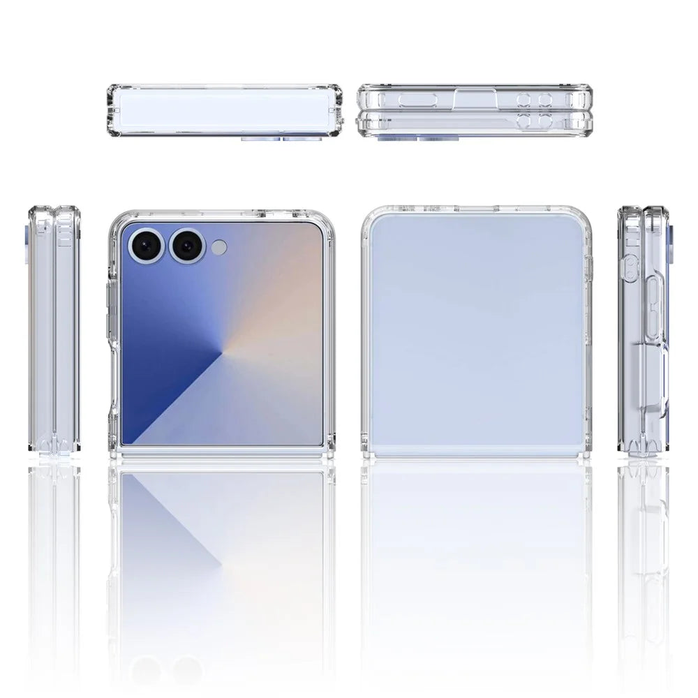 For Samsung Galaxy Z Flip8 Clear Phone Case TPU+Acrylic Shockproof Phone Back Cover - Transparent - 6