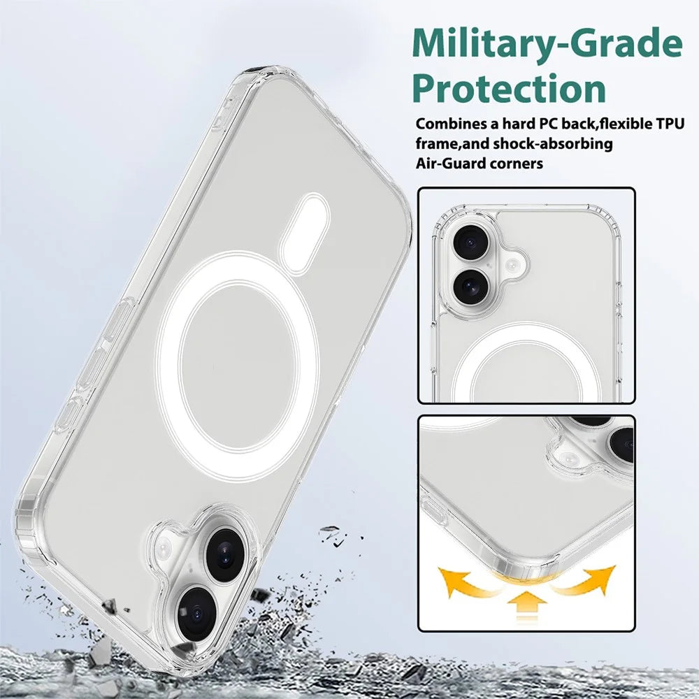 For iPhone 18 Magnetic Case TPU + Acrylic Phone Cover with Camera Control Button - Transparent - 3