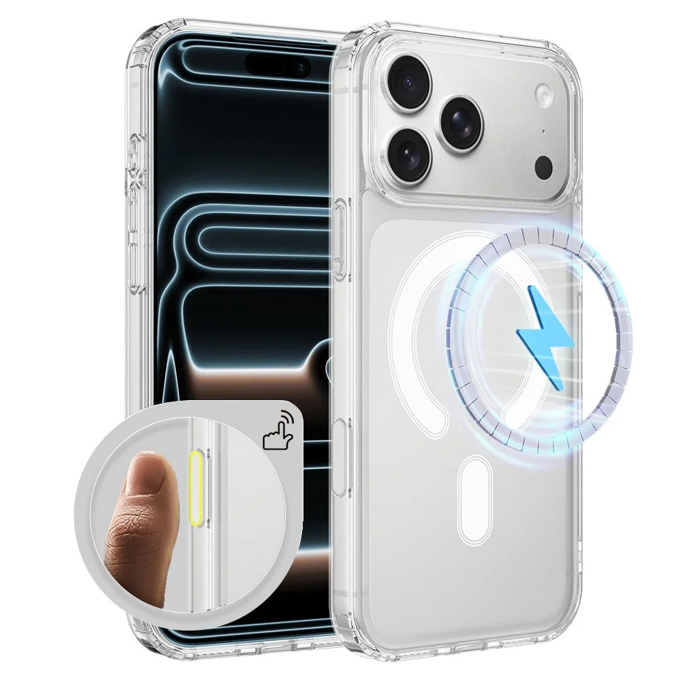 For iPhone 18 Pro / 17 Pro Magnetic Case TPU + Acrylic Phone Cover with Camera Control Button - Transparent - 1