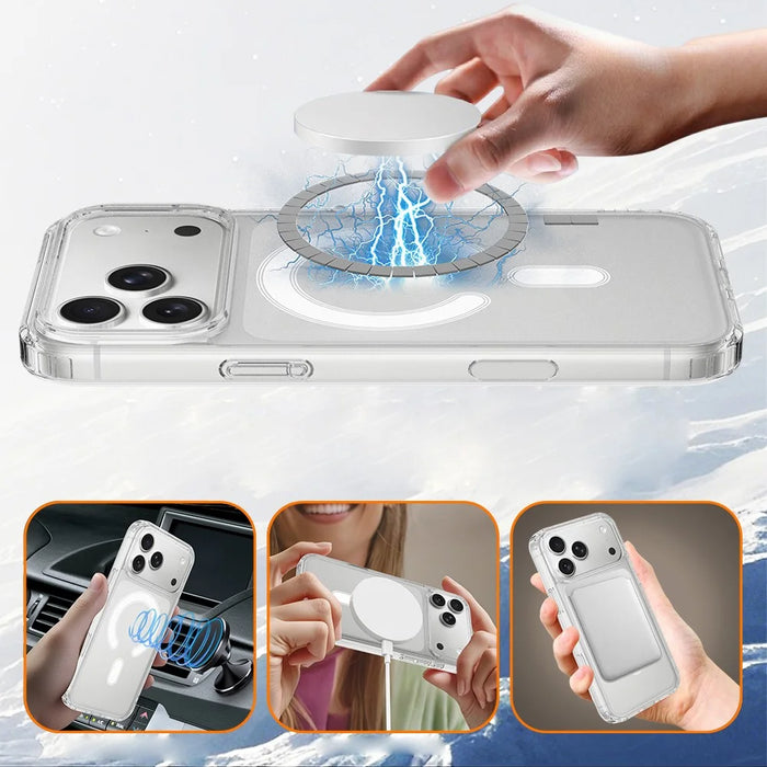 For iPhone 18 Pro / 17 Pro Magnetic Case TPU + Acrylic Phone Cover with Camera Control Button - Transparent - 5