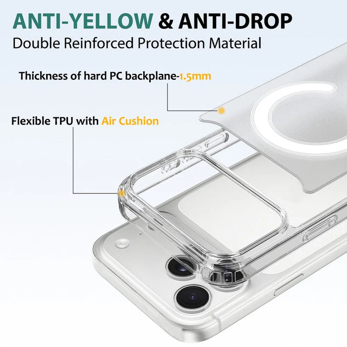 For iPhone 18 Pro / 17 Pro Magnetic Case TPU + Acrylic Phone Cover with Camera Control Button - Transparent - 6