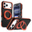For iPhone 18 Pro / 17 Pro Magnetic Case Double Color Rotating Ring Kickstand PC + TPU Phone Cover - Orange - 1