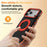 For iPhone 18 Pro / 17 Pro Magnetic Case Double Color Rotating Ring Kickstand PC + TPU Phone Cover - Orange - 6