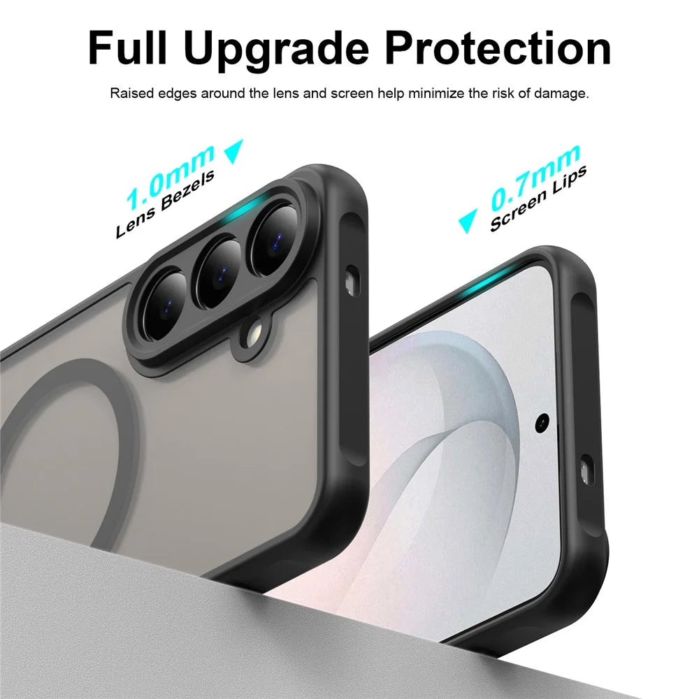 For Samsung Galaxy S26 FE Magnetic Case Anti Drop Matte PC + TPU Phone Cover - Black - 3
