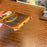 For iPhone 17 Pro Frameless Case Magnetic Kickstand Horse Pattern Walnut Wood Shockproof Phone Cover - Orange - 5