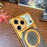 For iPhone 17 Pro Max Frameless Case Magnetic Kickstand Horse Pattern Walnut Wood Shockproof Phone Cover - Orange - 4