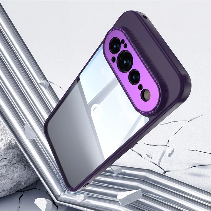 For Google Pixel 11 Case Acrylic TPU Metal Armor Shockproof Protective Cover - Purple - 5