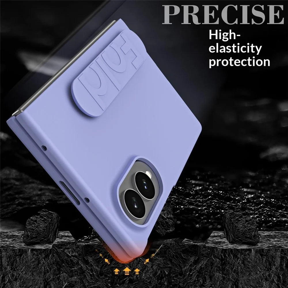 For Samsung Galaxy Z Fold8 Case Wristband Rubberized Hard PC Phone Cover - Purple - 3