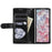 For Samsung Galaxy Z Fold8 Ultra PU + PC Stand Case Glitter Phone Leather Cover Zipper Pocket with Strap - Black - 2