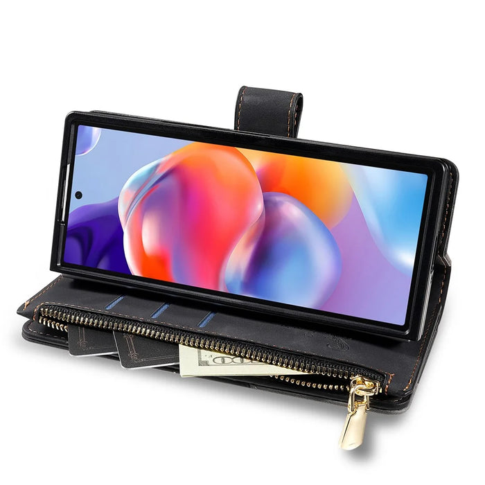 For Samsung Galaxy Z Fold8 Ultra PU + PC Case Color Splicing Leather Phone Cover with Strap - Black - 3
