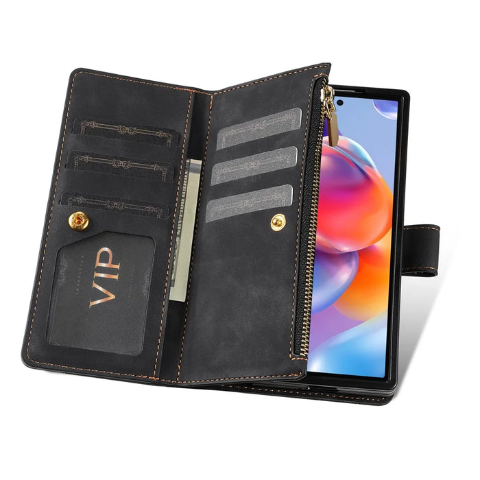 For Samsung Galaxy Z Fold8 Ultra PU + PC Case Color Splicing Leather Phone Cover with Strap - Black - 7