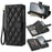 For Samsung Galaxy Z Fold8 Ultra Case Rhombus Stitching Leather Wallet Phone Cover with Long    /    Short Strap - Black - 1