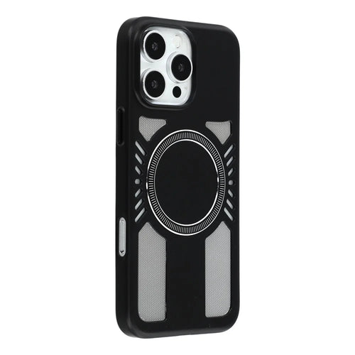 For iPhone 16 Pro Max Magnetic Case Heat Dissipation Hard PC Scratch Resistant Phone Cover - Black - 1