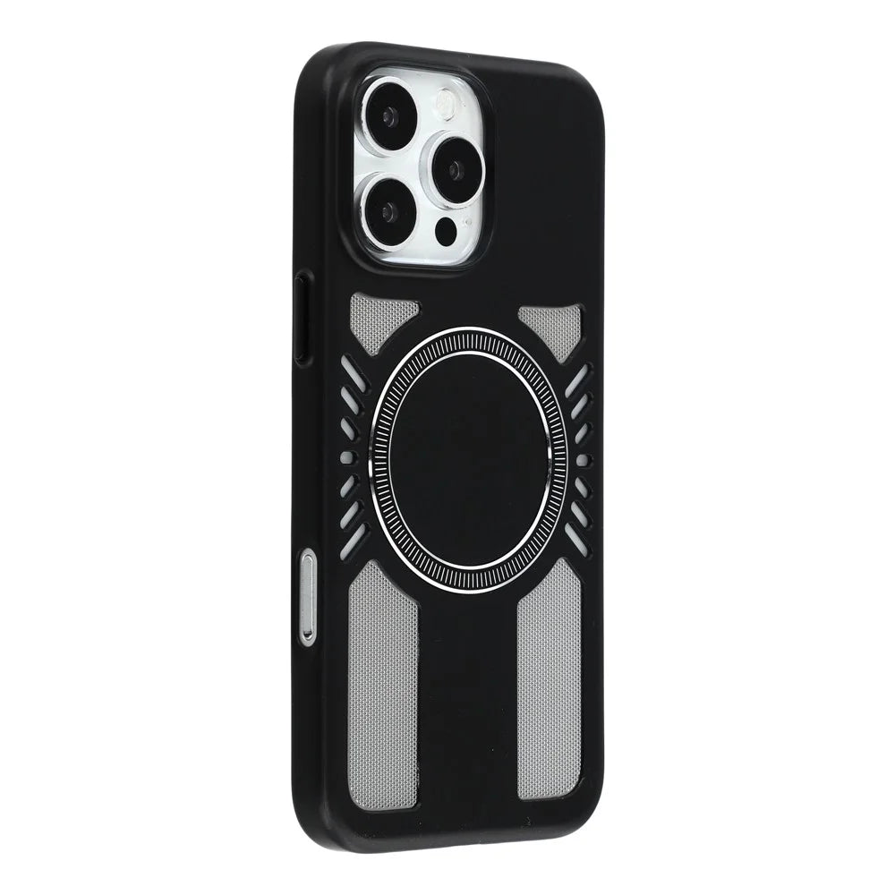 For iPhone 16 Pro Max Magnetic Case Heat Dissipation Hard PC Scratch Resistant Phone Cover - Black - 1