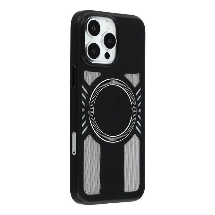 For iPhone 16 Pro Max Magnetic Case Heat Dissipation Hard PC Scratch Resistant Phone Cover - Black - 1