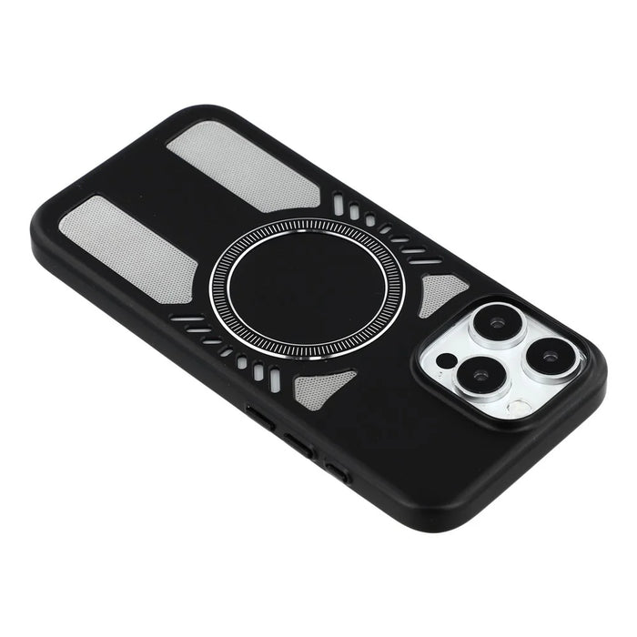For iPhone 16 Pro Max Magnetic Case Heat Dissipation Hard PC Scratch Resistant Phone Cover - Black - 4