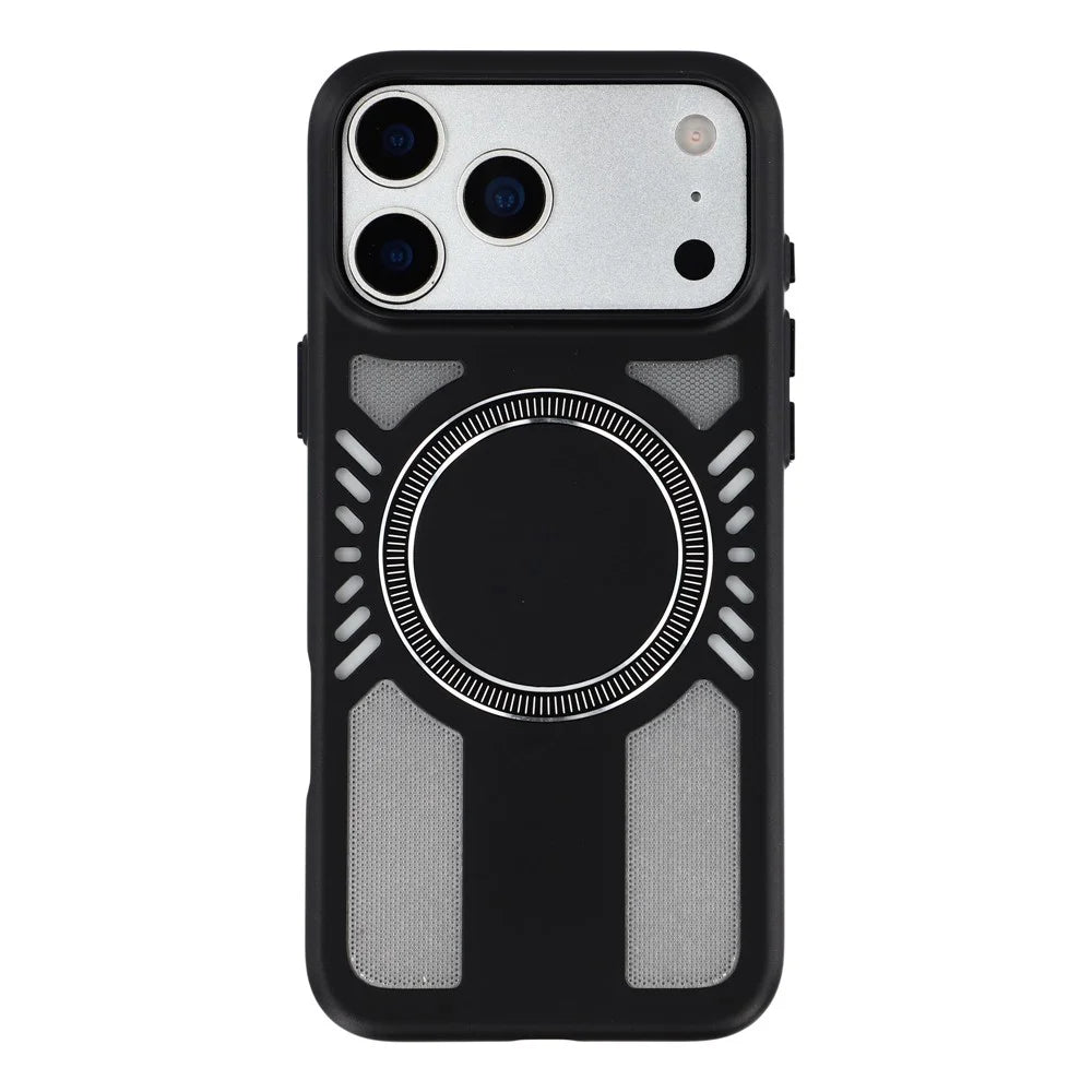 For iPhone 17 Pro Magnetic Case Heat Dissipation Hard PC Scratch Resistant Phone Cover - Black - 1