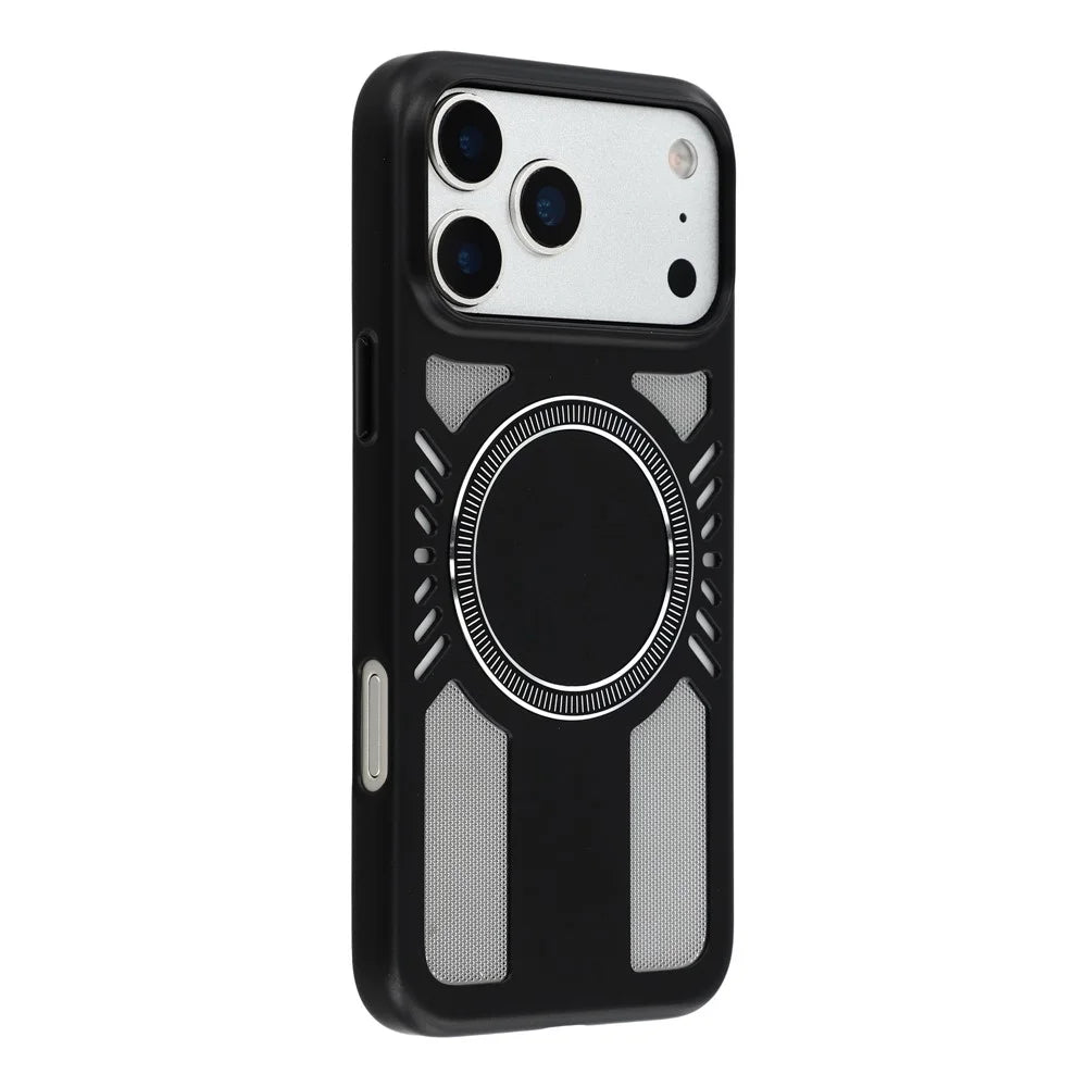 For iPhone 17 Pro Magnetic Case Heat Dissipation Hard PC Scratch Resistant Phone Cover - Black - 2