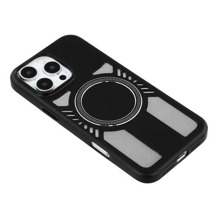 For iPhone 16 Pro Magnetic Case Heat Dissipation Hard PC Scratch Resistant Phone Cover - Black - 3
